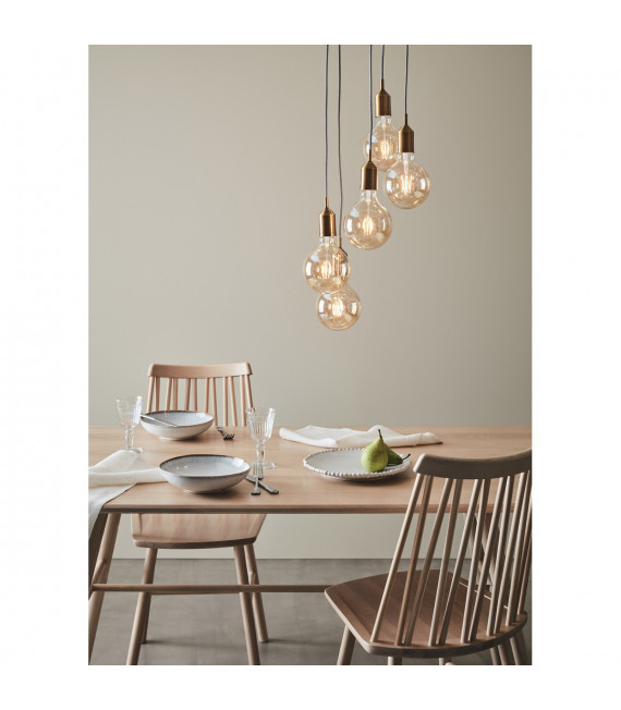Lampada a sospensione Bronx Metal Bronze 5 lampadine 166cm