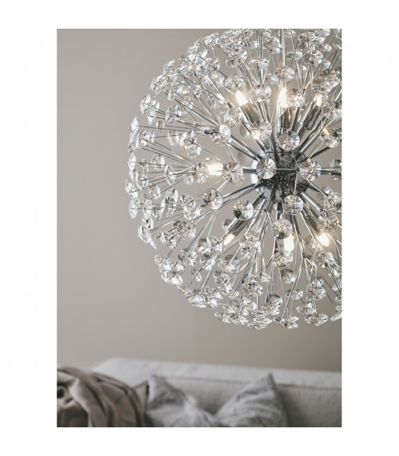 Suspension Bolid Métal Chrome 9 ampoules 50cm