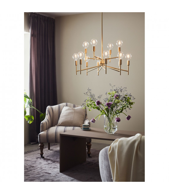 Suspension Regent Métal Or 12 ampoules 155cm