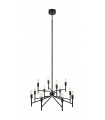 Suspension Regent Métal Noir 12 ampoules 155cm