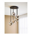 Suspension Universe Métal Noir 5 ampoules 68cm