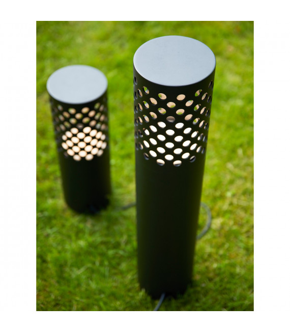Palo da giardino in alluminio nero 1 lampadina 96 cm