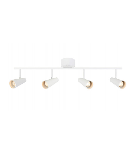 Barra de foco Crest Metal blanco 4 bombillas 24cm