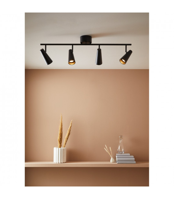 Crest Black Metal spot bar 4 bulbs 24cm