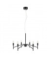 Suspension Monarch Métal Noir 6 ampoules 43cm