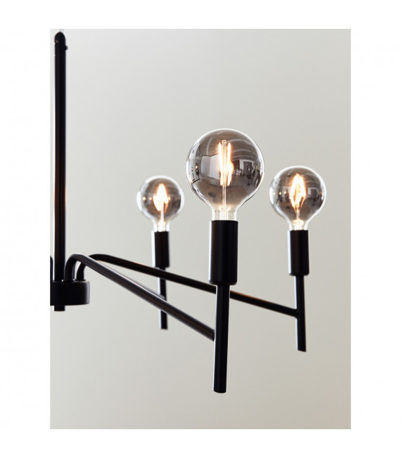Monarch Lampada a sospensione in metallo nero 6 lampadine 43cm