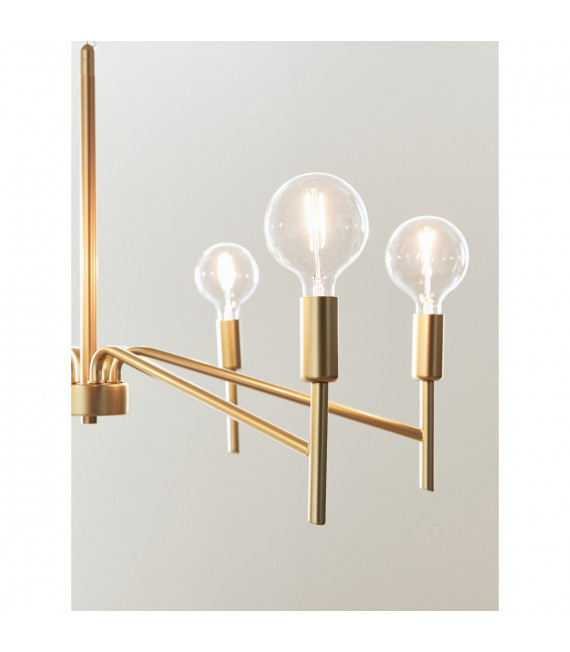 Suspension Monarch Métal Or 6 ampoules 43cm