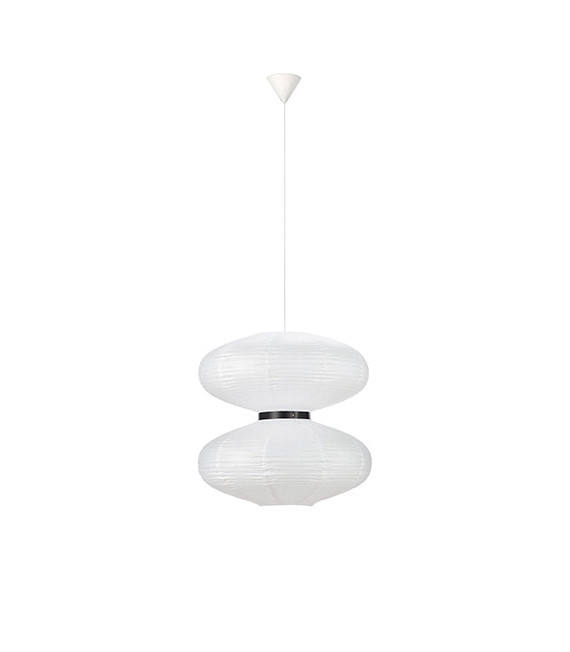 Dual white plastic ceiling light 2 bulbs 58cm