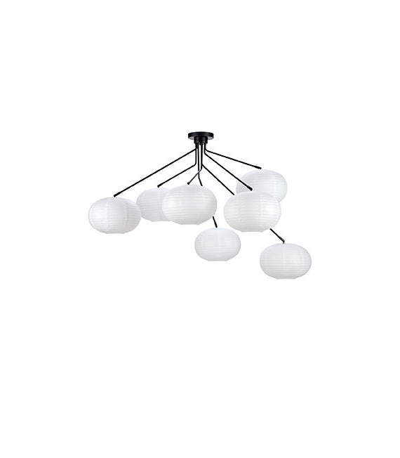 Plafoniera Galaxy Black Metal 7 lampadine 85cm