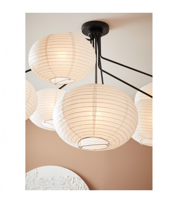Plafonnier Galaxy Métal Noir 7 ampoules 85cm