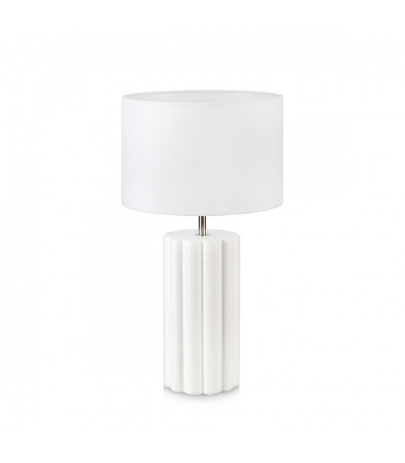 Columna sobremesa Cerámica Blanca 1 bombilla 44cm