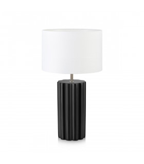 Tischleuchte Column Keramik Schwarz 1 Glühbirne 44cm