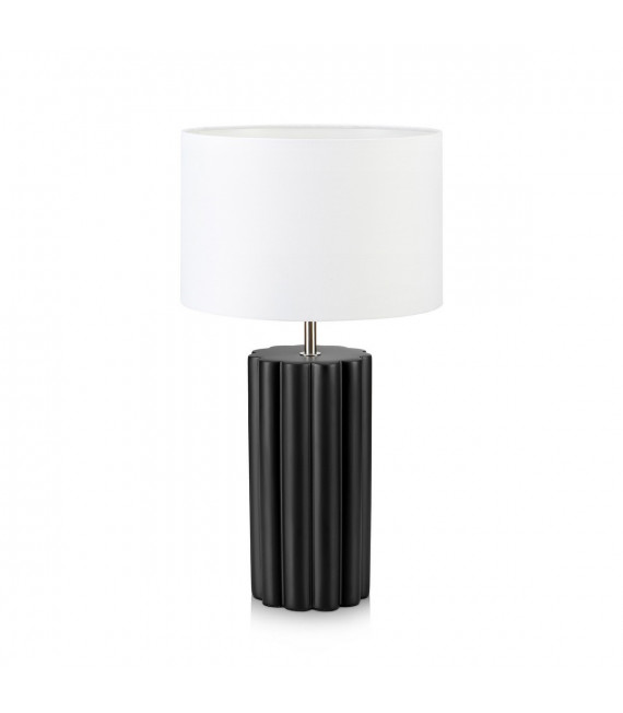 Lampada da tavolo Colonna Ceramica Nera 1 lampadina 44cm