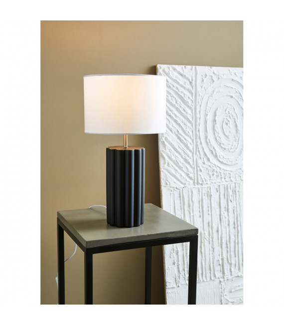 Lampe de table Column Céramique Noir 1 ampoule 44cm