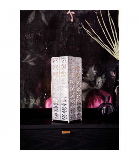 Table lamp Agra Gray Metal 1 bulb 33.5cm