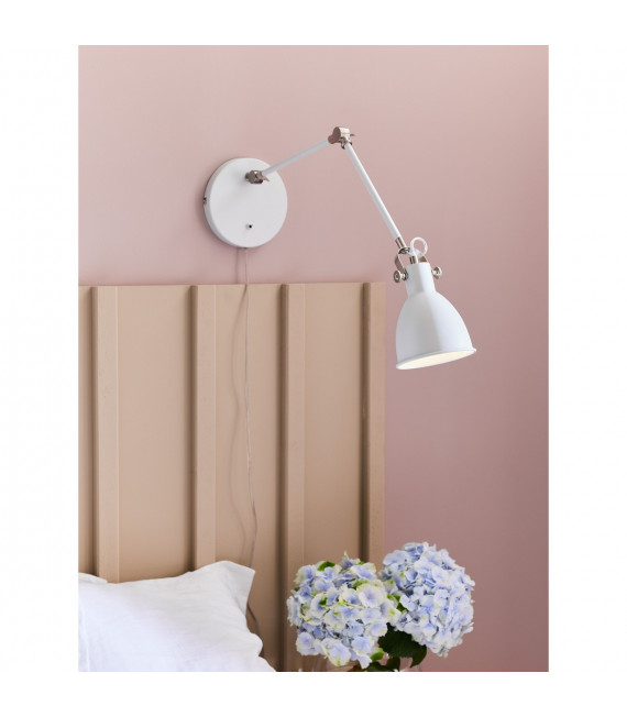 House wall light White metal 1 bulb 18cm