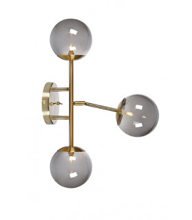 Trinity Aplique de metal latón 3 bombillas 60cm