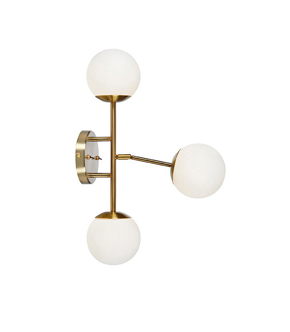 Trinity Brass Metall Wandleuchte 3 Glühbirnen 60cm