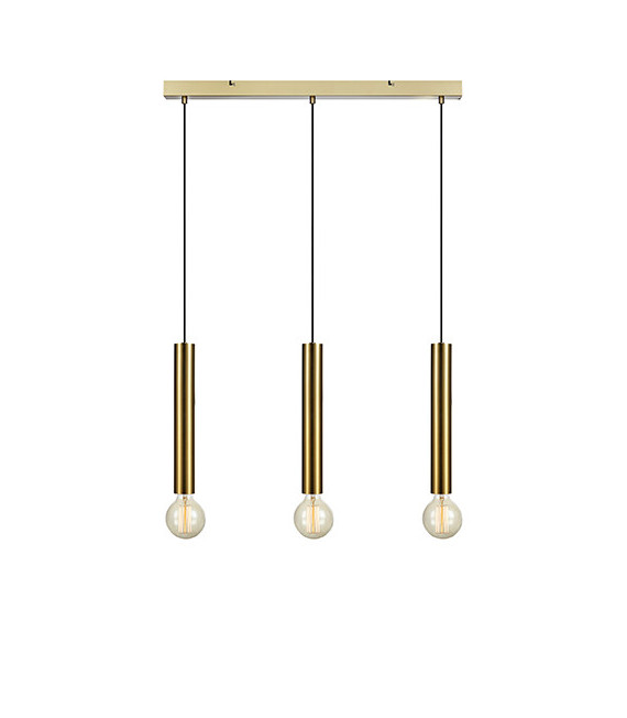 Suspension Sencillo Métal Laiton 3 ampoules 35cm