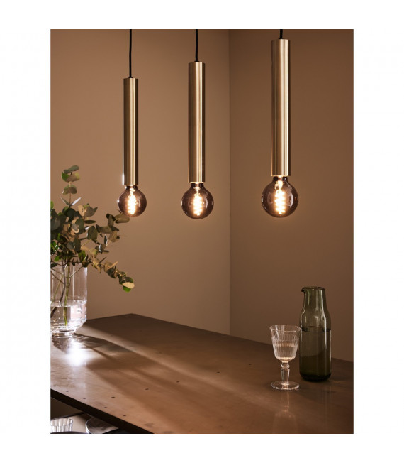 Sencillo Metallo Ottone Ciondolo 3 lampadine 35cm