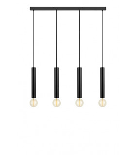 Suspension Sencillo Métal Noir 4 ampoules 35,5cm