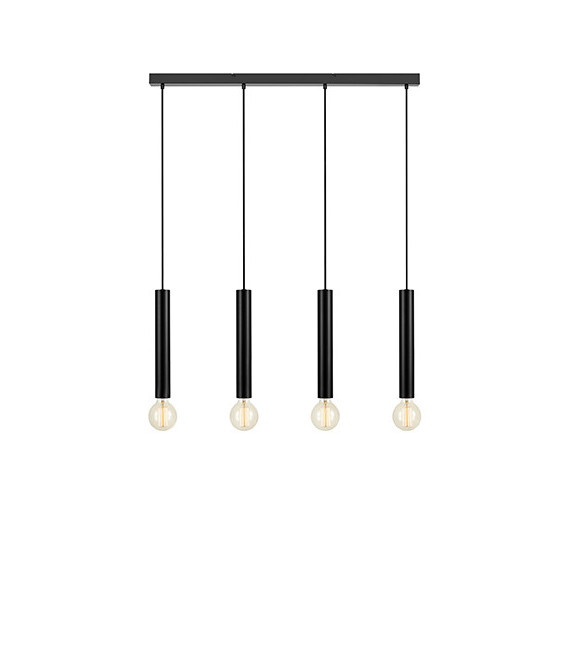 Suspension Sencillo Métal Noir 4 ampoules 35,5cm
