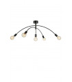 Plafonnier Crux Métal Noir 5 ampoules 40cm