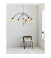 Suspension Crux Métal Noir 5 ampoules 58cm