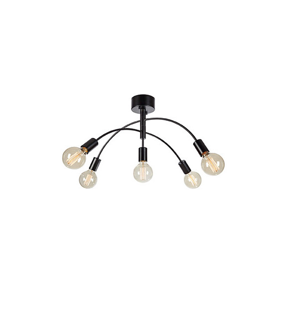 Ceiling lamp Cygnus Black Metal 5 bulbs 34cm