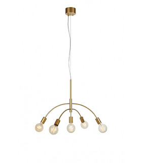 Cygnus Gold Metal Pendelleuchte 5 Glühbirnen 50cm