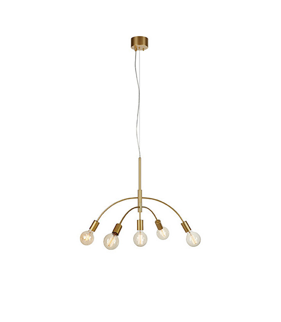Cygnus Gold Metal lámpara colgante 5 bombillas 50cm