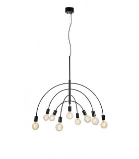 Lampada a sospensione Lavello Metallo nero 9 lampadine 88cm