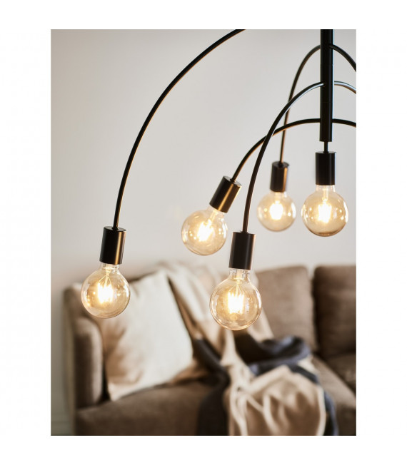 Lampada a sospensione Lavello Metallo nero 9 lampadine 88cm