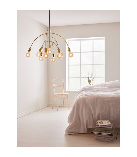 Lavello Messing Metall Pendelleuchte 9 Glühbirnen 88cm