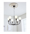 Suspension Amistoso Métal Noir 6 ampoules 47cm