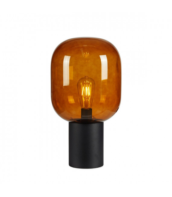 Brooklyn Globe Tischlampe Schwarzes Metall 1 Glühbirne 44cm