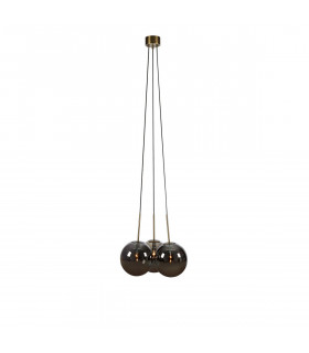 Dione Lámpara colgante de metal Latón envejecido 3 bombillas 45cm