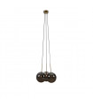 Suspension Dione Métal Laiton antique 3 ampoules 45cm