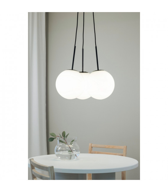 Suspension Dione Métal Noir 3 ampoules 45cm