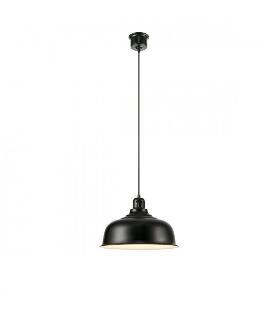 Suspension Port Métal Noir 1 ampoule 24,5cm
