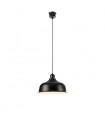 Port pendant lamp Black metal 1 bulb 24.5cm