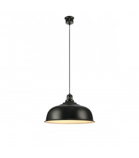 Suspension Port Métal Noir 1 ampoule 29cm