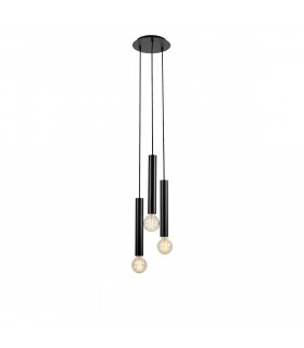 Suspension Sencillo Métal Noir 3 ampoules 35,5cm