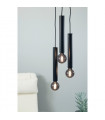 Suspension Sencillo Métal Noir 3 ampoules 35,5cm