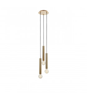 Sencillo Metal Messing Pendelleuchte 3 Glühbirnen 35,5cm