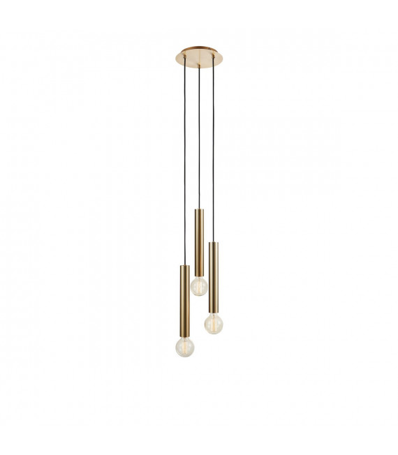 Sencillo Metal Messing Pendelleuchte 3 Glühbirnen 35,5cm