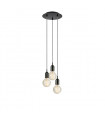Bronx Black Metal pendant light 3 bulbs 10cm