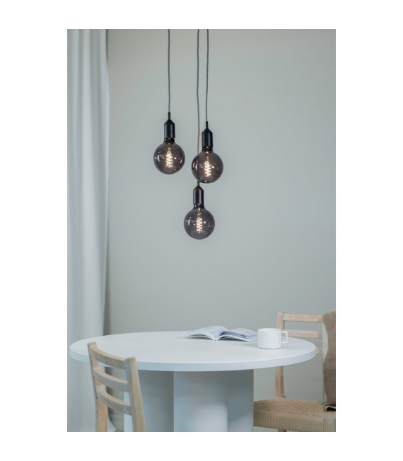 Lampada a sospensione Bronx Black Metal 3 lampadine 10cm