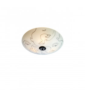 Plafonnier Messy Plastique blanc 3 ampoules 15cm
