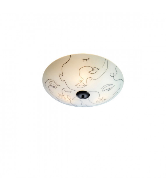Plafón Messy White plástico 3 bombillas 15cm